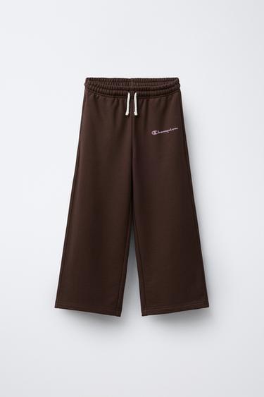 Zara CHAMPION ® X ZARA STRAIGHT PLUSH PANTS - Brown - Image 0
