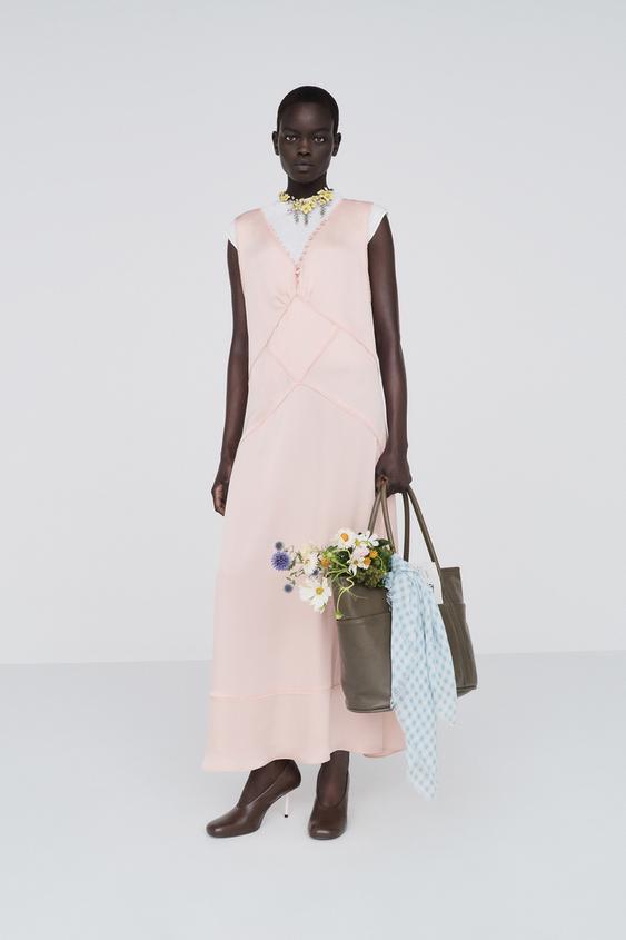 Zara STRAIGHT SLIP DRESS - Pastel pink - Image 0