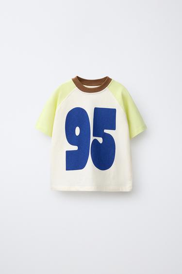 T-SHIRT À MANCHES RAGLAN NUMÉROTÉ - Blanc de Zara