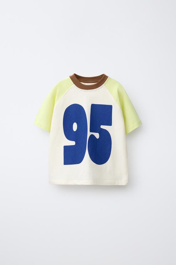 NUMBERED RAGLAN SLEEVE T-SHIRT - White by Zara - Image 0