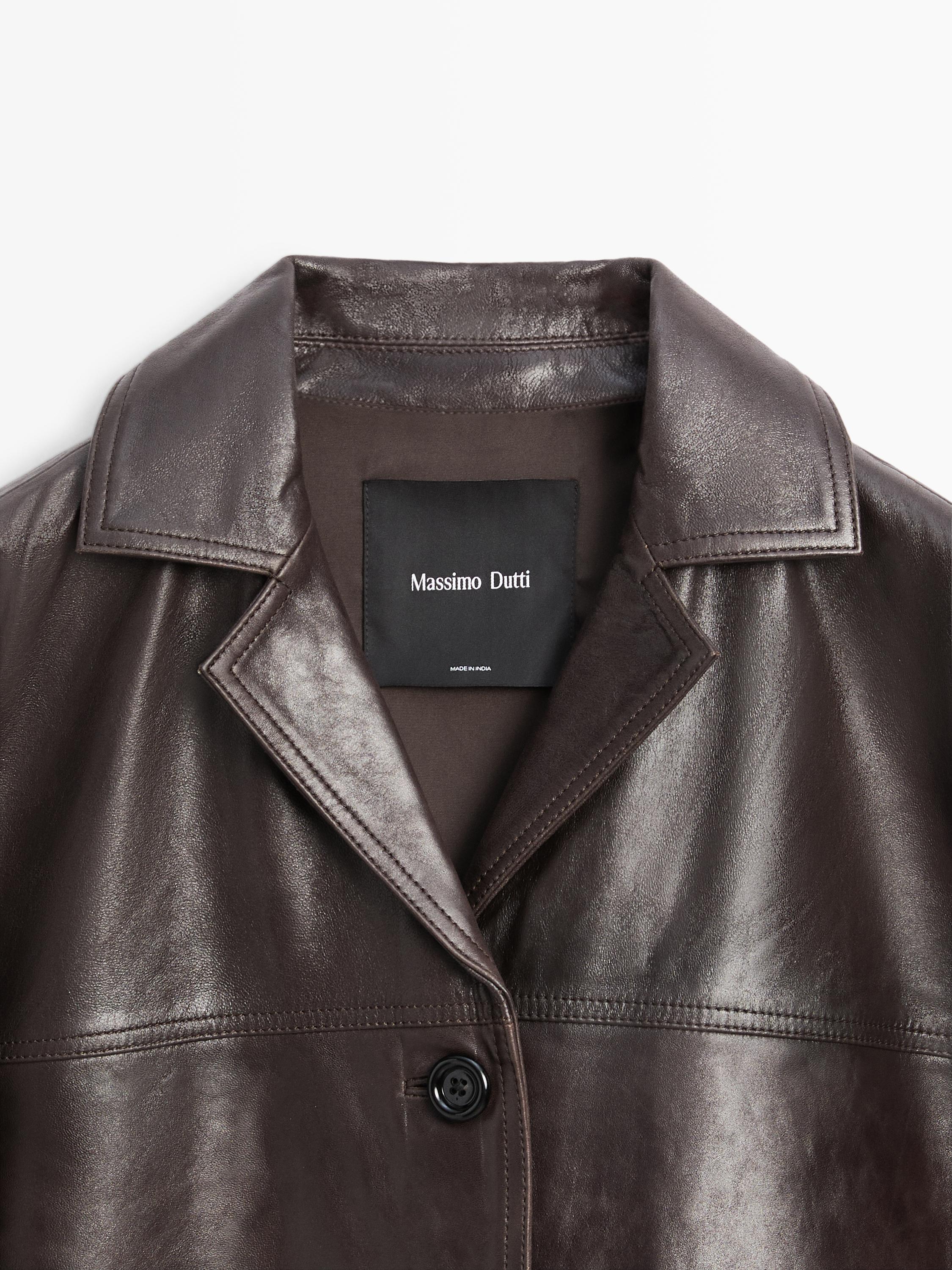 100% nappa leather blazer with buttons