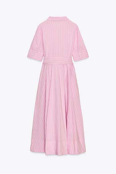 ROBE CHEMISE EN POPELINE ZW COLLECTION - Rose de Zara - Image 6