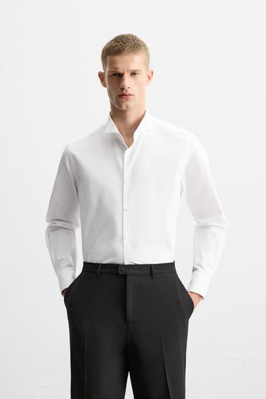 LIMITED EDITION TUXEDO-STYLE COLLAR SHIRT - White by Zara - Image 1