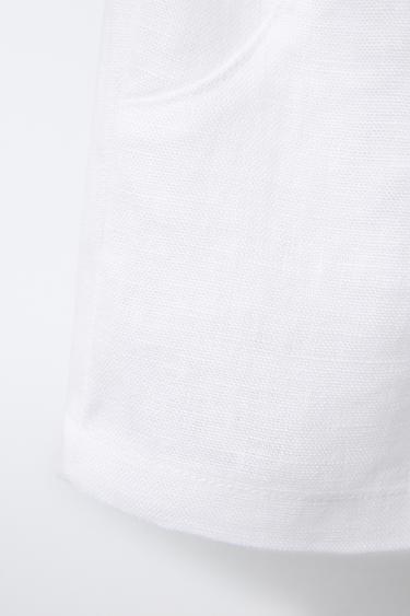 100% LINEN BERMUDA SHORTS - White by Zara - Image 3