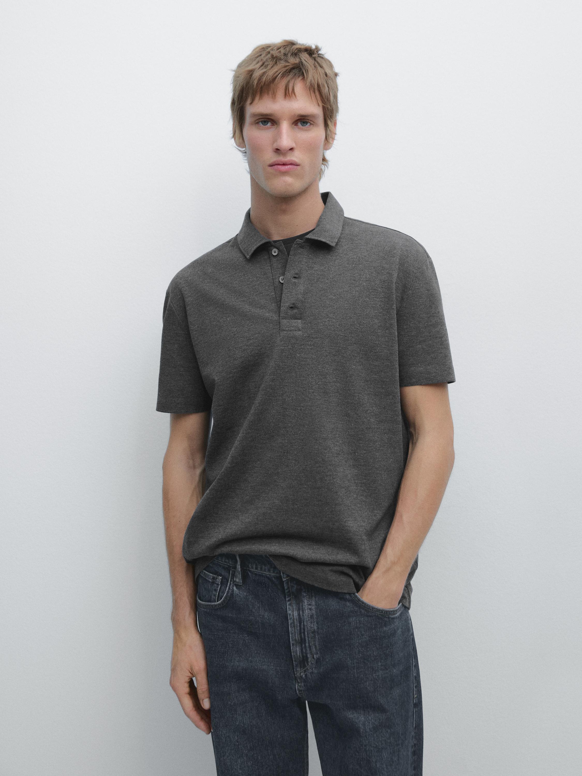 Short sleeve cotton polo shirt