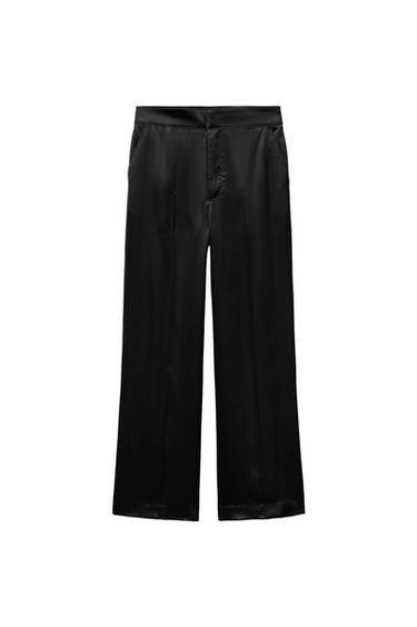 ZW COLLECTION STRAIGHT-FIT SATIN TROUSERS