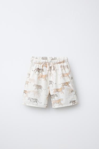 BERMUDA À MOTIFS ANIMAUX - Beige clair de Zara