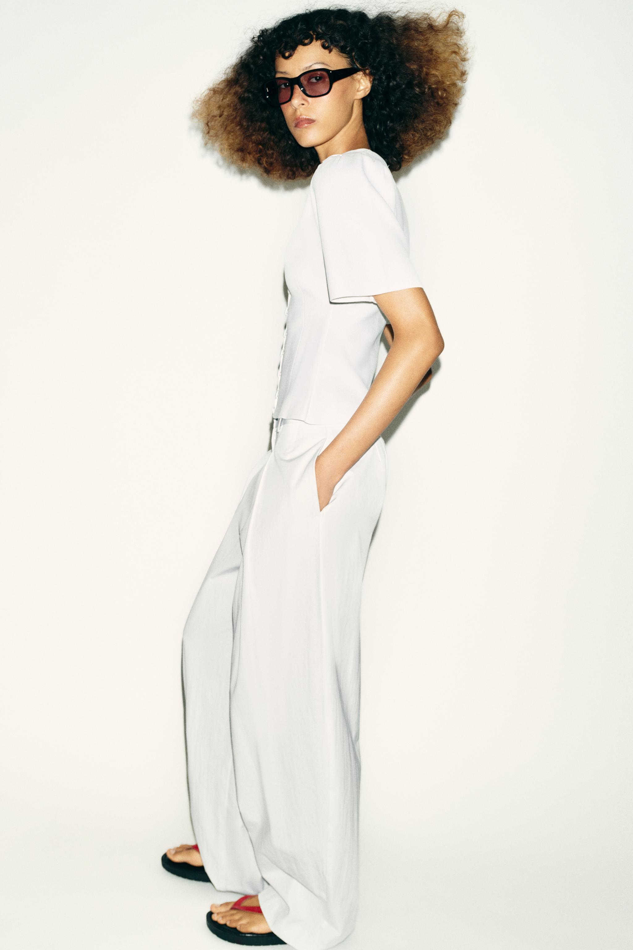 SHORT SLEEVE KNIT CARDIGAN - White | ZARA United States
