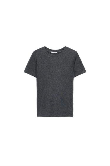 Zara SHORT SLEEVE T-SHIRT - charcoal gray