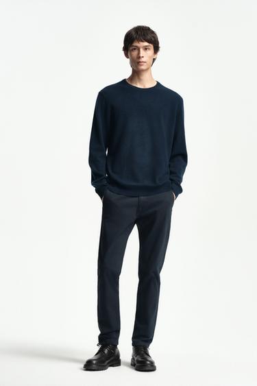 WOOL BLEND JUMPER - Navy blue by Zara