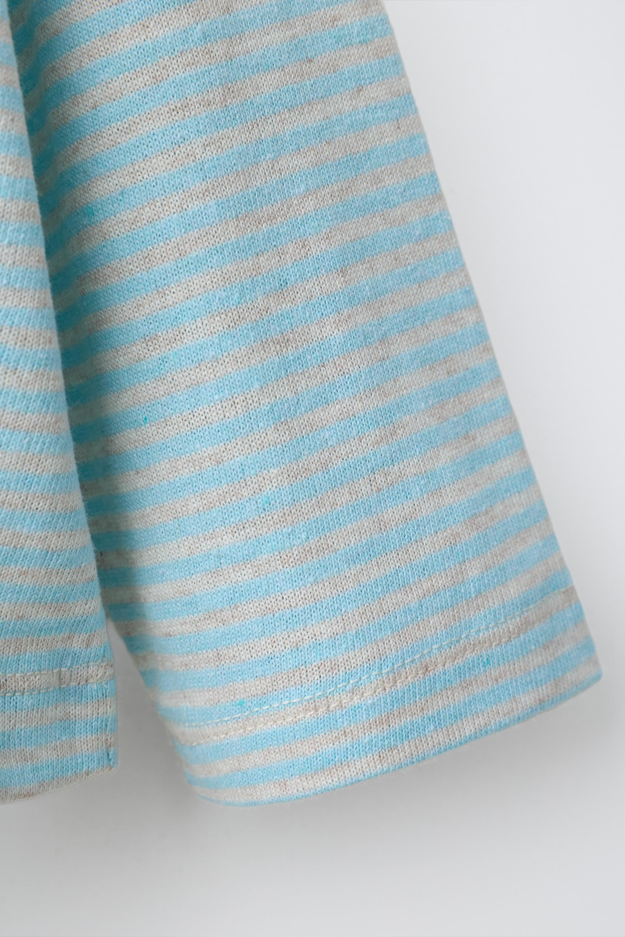Детские футболки Zara EMBROIDERED WOVEN STRIPE T-SHIRT — фото 5