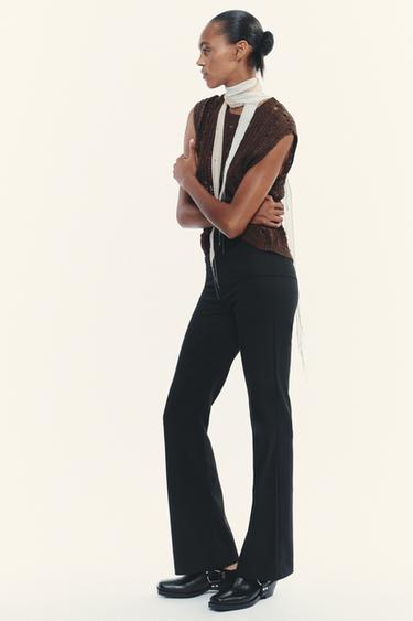 Zara HIGH-WAISTED FLARE PANTS - Black