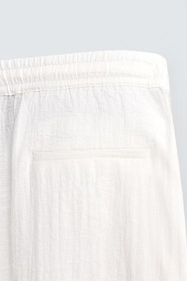 TEXTURED RELAXED FIT TROUSERS - White by Zara - Image 8