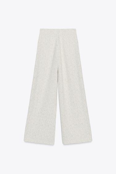 TEXTURED TROUSERS - Ecru by Zara - Image 4