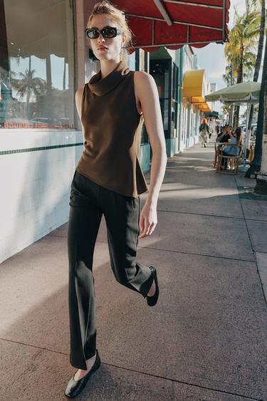 TOP MIT ASYMMETRISCHEM SAUM - Braun von Zara