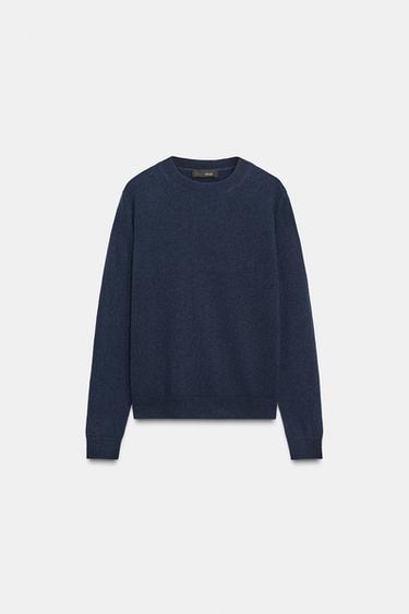 100% CASHMERE LONG SLEEVE JUMPER - Ink blue by Zara