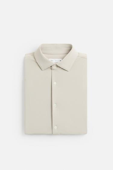 CHEMISE ÉLASTIQUE TEXTURÉE - Sable de Zara - Image 8