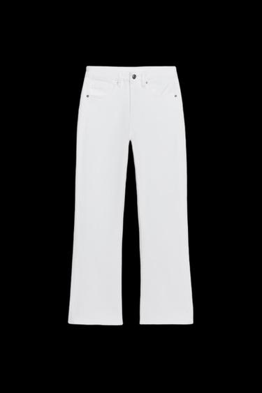 JEANS TRF CROPPED FLARE TIRO ALTO - Blanco de Zara - Imagen 0