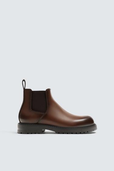 CHUNKY CHELSEA BOOTS - Dark tan by Zara