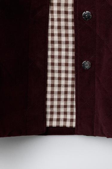 BLOUSON EN VELOURS AVEC COL CLAUDINE - Bordeaux de Zara - Image 7