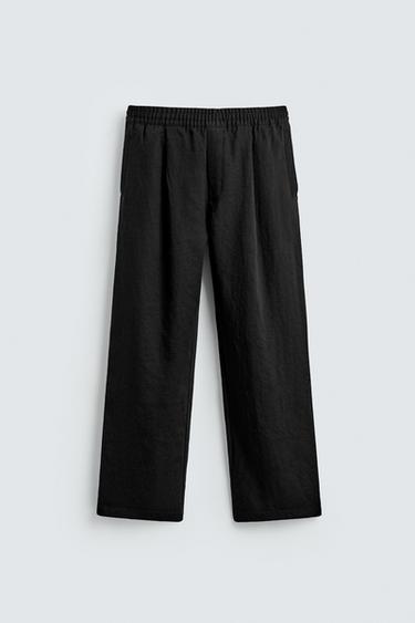 FLOWING PLEATED TROUSERS - Black by Zara