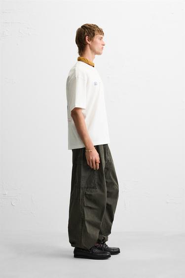 WASHED PRINT T-SHIRT - Oyster-white by Zara - Image 3