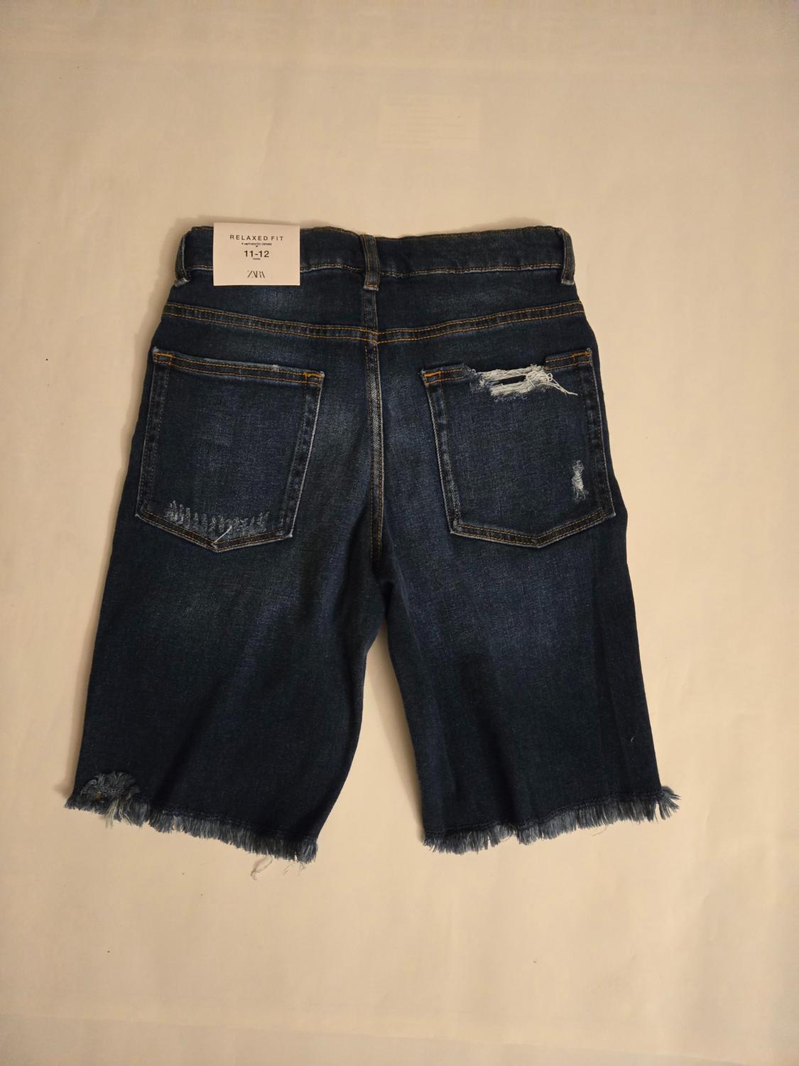 RELAXED FIT RIPPED DENIM SHORTS - Image 5