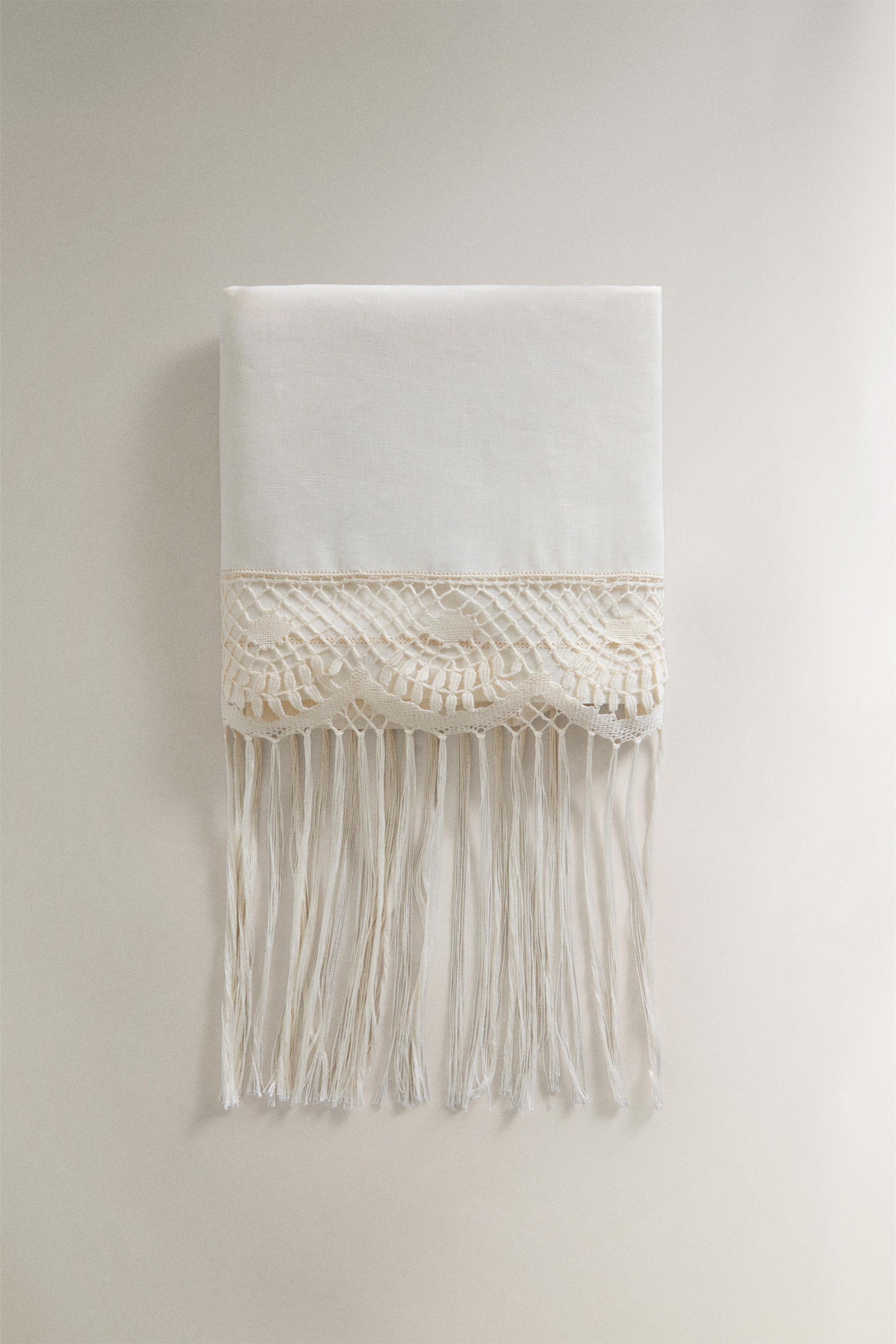 SERVIETTE DE BAIN LIN DENTELLE CAMARIÑAS