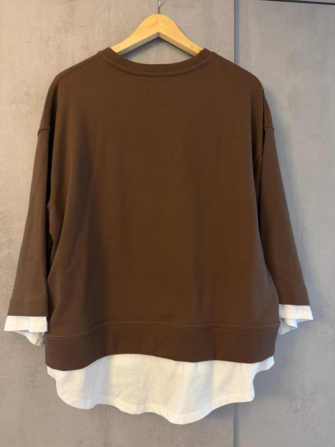 LONG SLEEVE CONTRAST SWEATSHIRT - Image 3