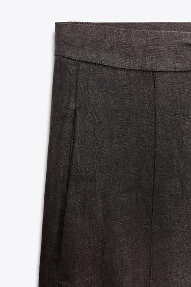 PANTALON BALLON 100 % LIN ZW COLLECTION - Marron de Zara - Image 5