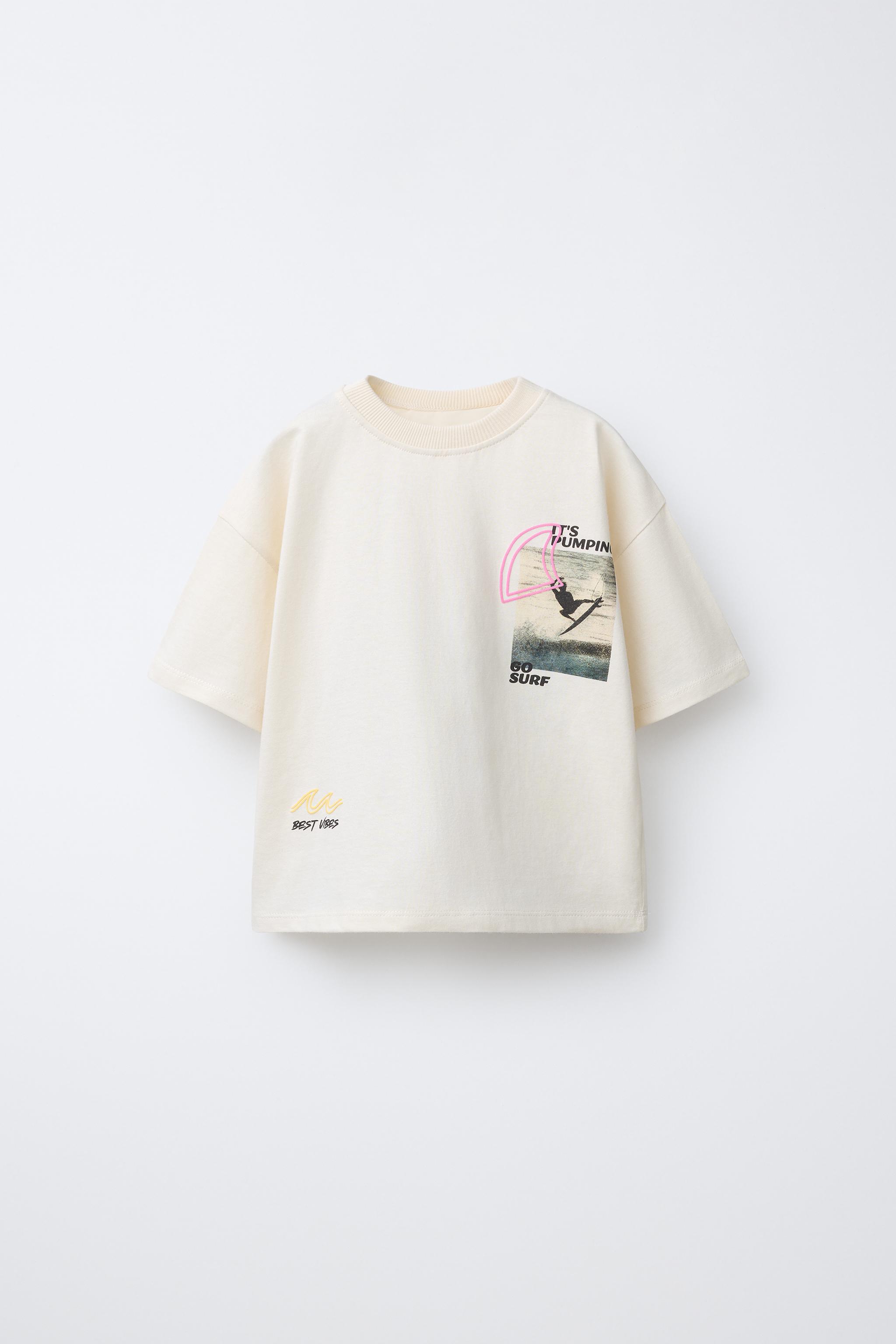 SURF PHOTO PRINT T-SHIRT - Ecru | ZARA United States