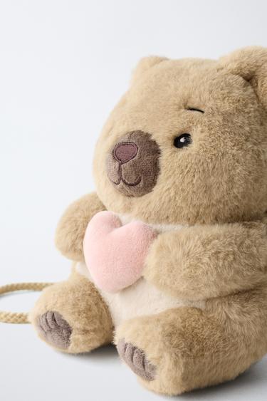 BANDOLERA OSO CORAZÓN - Marrón Camel de Zara