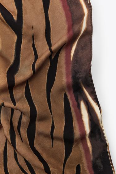 ANIMAL PRINT VISCOSE SCARF - camel by Zara - Image 3