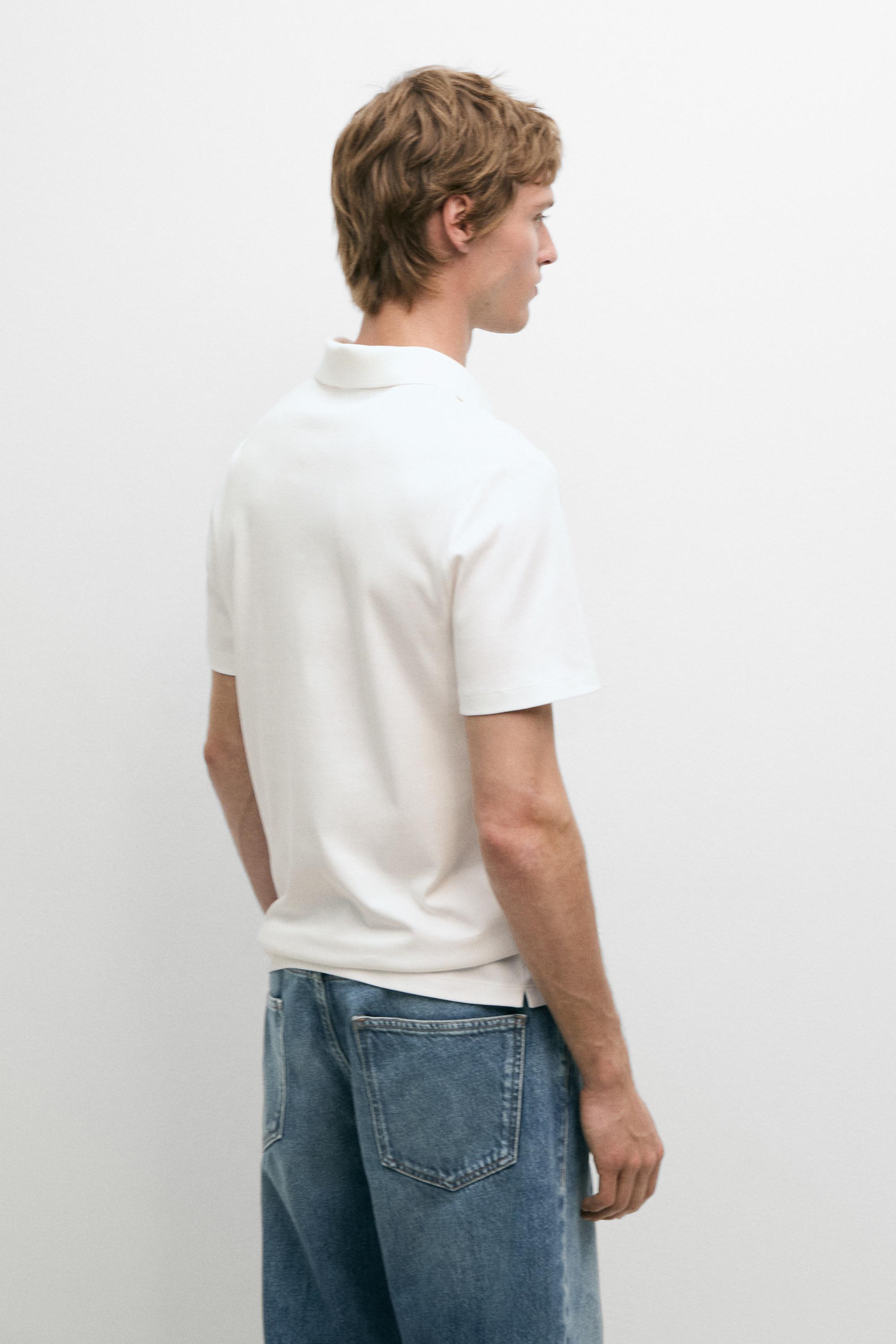 Polo en maille de coton à manches courtes