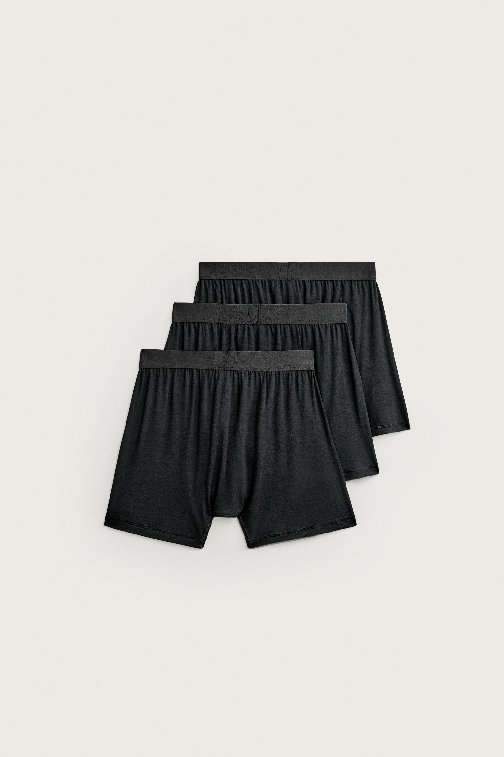 3-PACK MODAL-BLEND BOXERS — Black