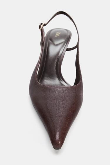 LEATHER HIGH-HEEL SHOES - Burgundy Red by Zara - Image 4