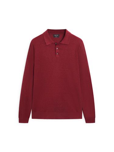 Zara Linen polo collar knit sweater - Khaki