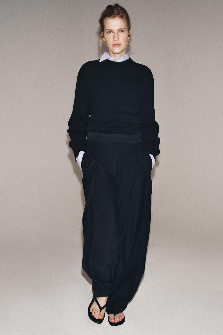 ZW COLLECTION PENSLİ GENİŞ PAÇA PANTOLON