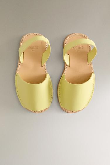 SANDALES ENFANT CUIR - Jaune de Zara - Image 3