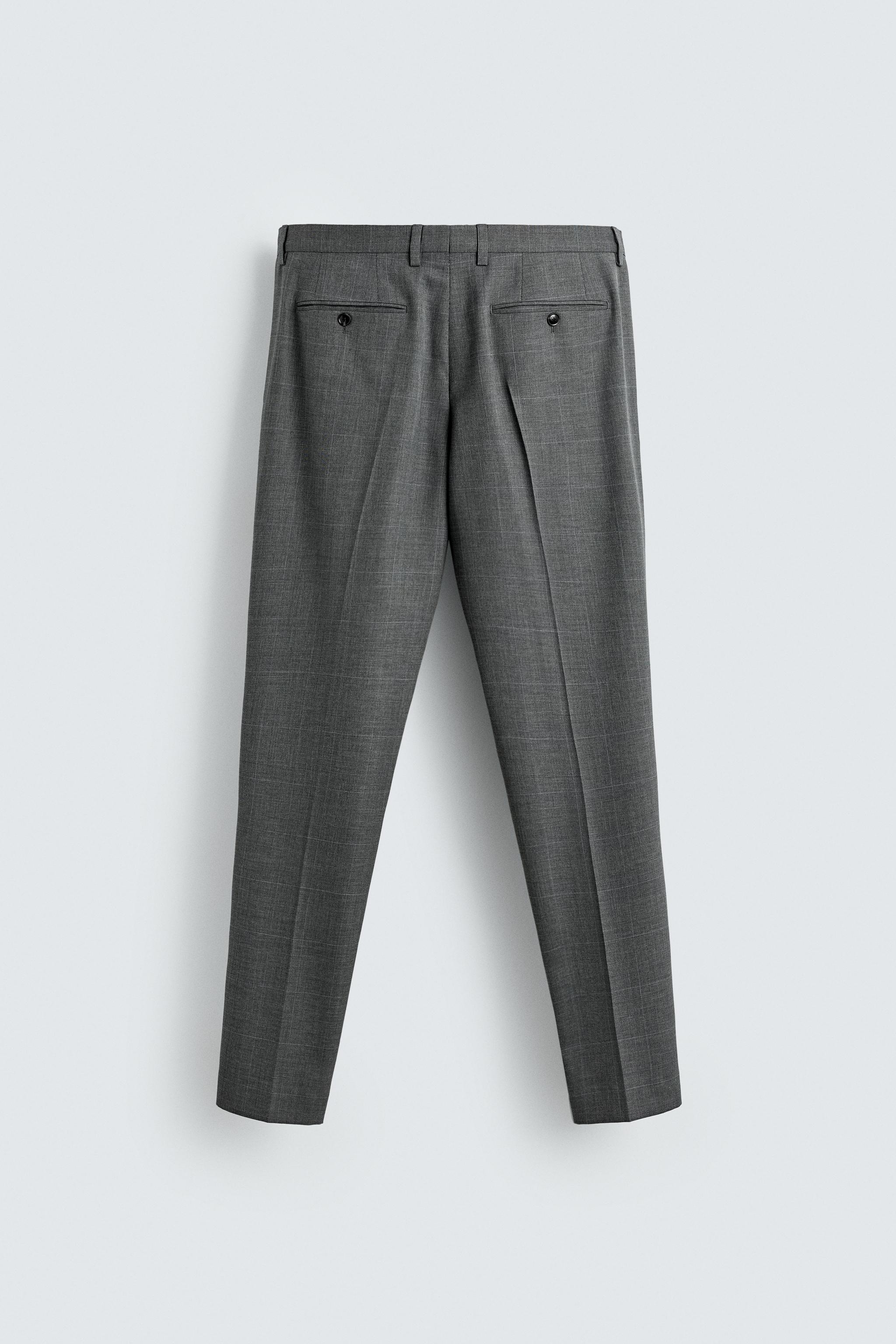 良品　ZARA　グレンチェック　パンツスーツ　セットアップ　グレー　40　42 良品 ZARA グレンチェック パンツスーツ セットアップ グレー 40