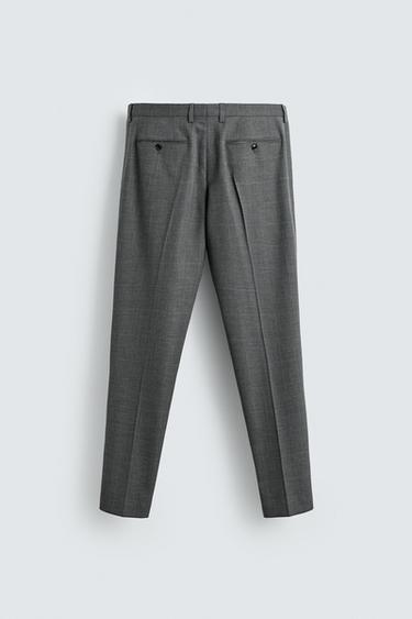 CHECK SUIT TROUSERS - Grey marl by Zara - Image 6