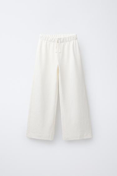 PANTALÓN WIDE LEG BAMBULA - Crudo de Zara - Imagen 0