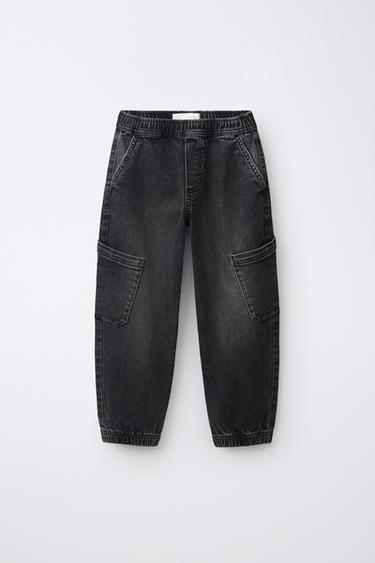 CARGO JOGGER JEANS — Black 1
