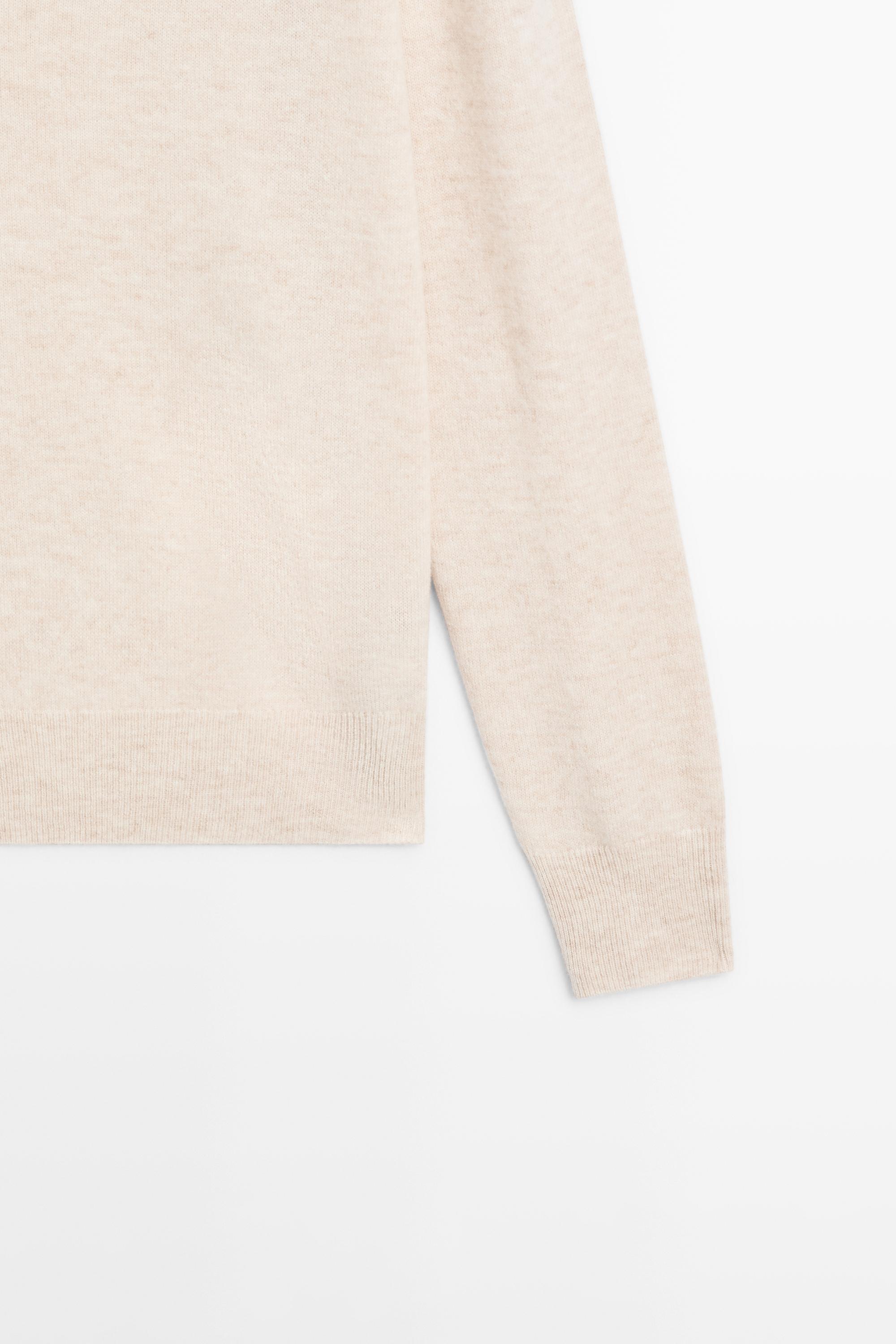 Pull à col en V maille de laine mélangée