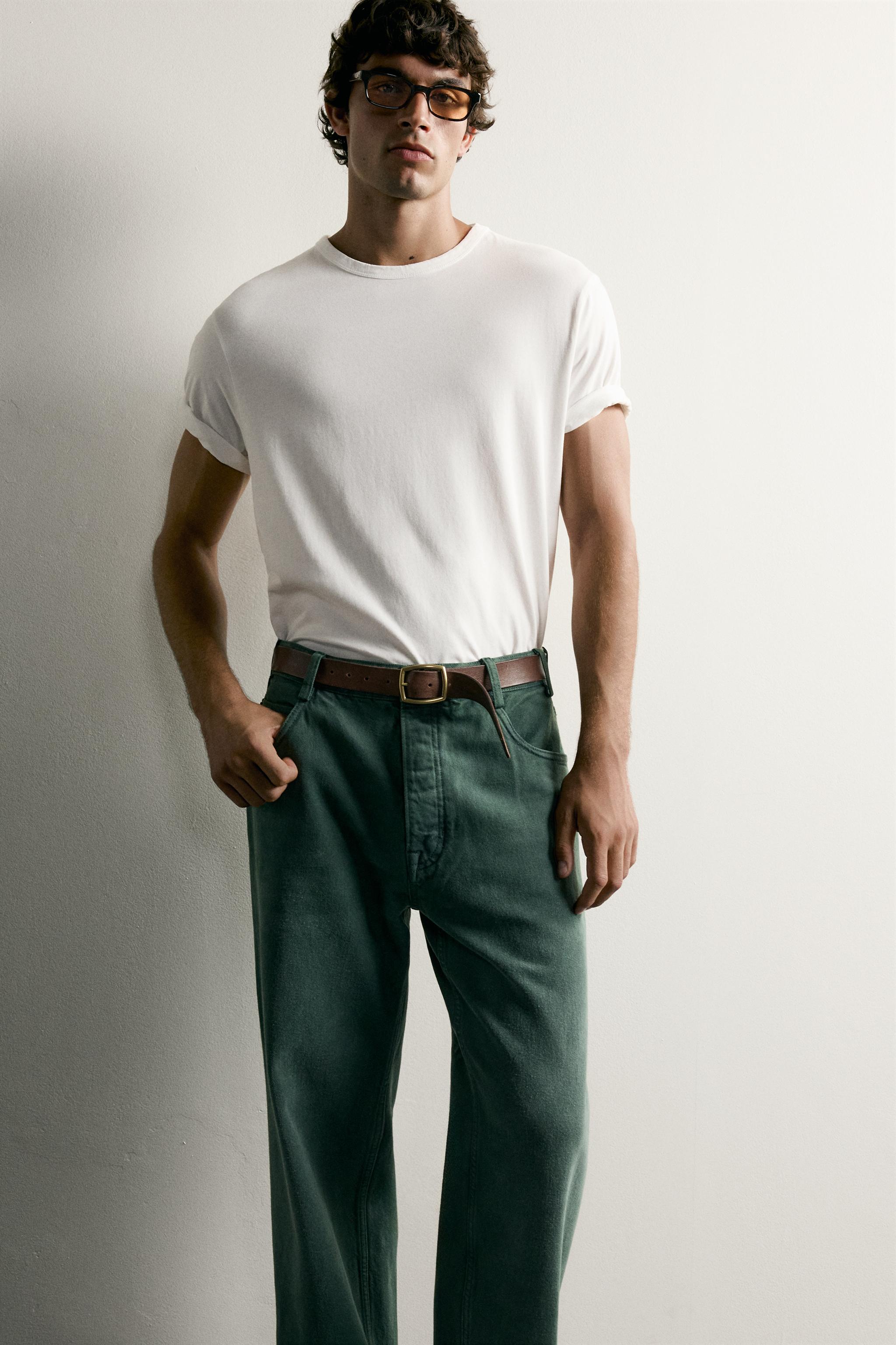 Мужские джинсы Zara PRESSED CREASE RELAXED FIT JEANS — фото 5