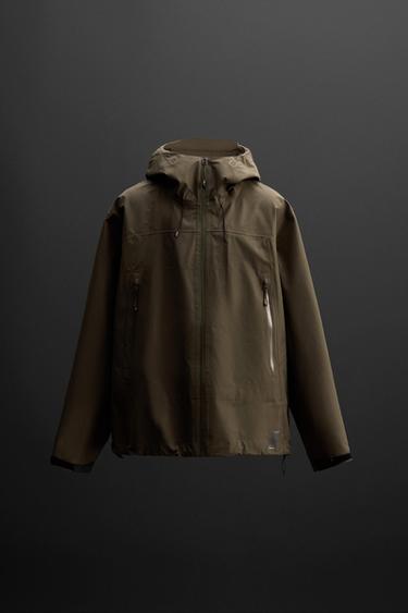 Zara WATERPROOF TECHNICAL JACKET - Brown