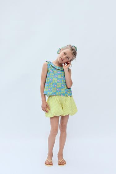 2-14 YEARS/ LIMITED EDITION GINGHAM SAROUEL SHORTS - Yellow by Zara