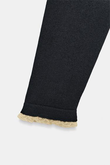 CARDIGAN WITH LACE TRIMS - Navy blue by Zara - Image 7