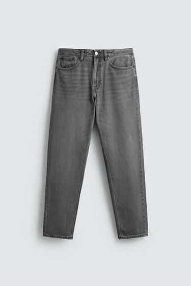 SLIM FIT TAPERED JEANS - Grey by Zara