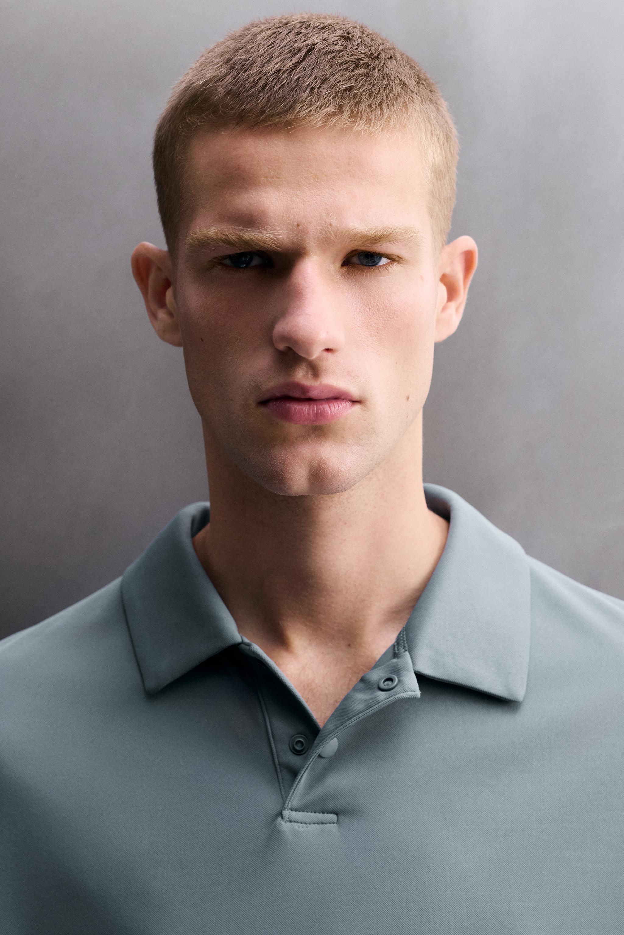Мужские топы Zara TECHNICAL PIQUÉ TRAINING POLO — фото 5